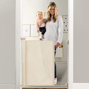 Momcozy Retractable Baby Gate for Stairs Doorways, 33" Tall, Extends Up-55" Wide